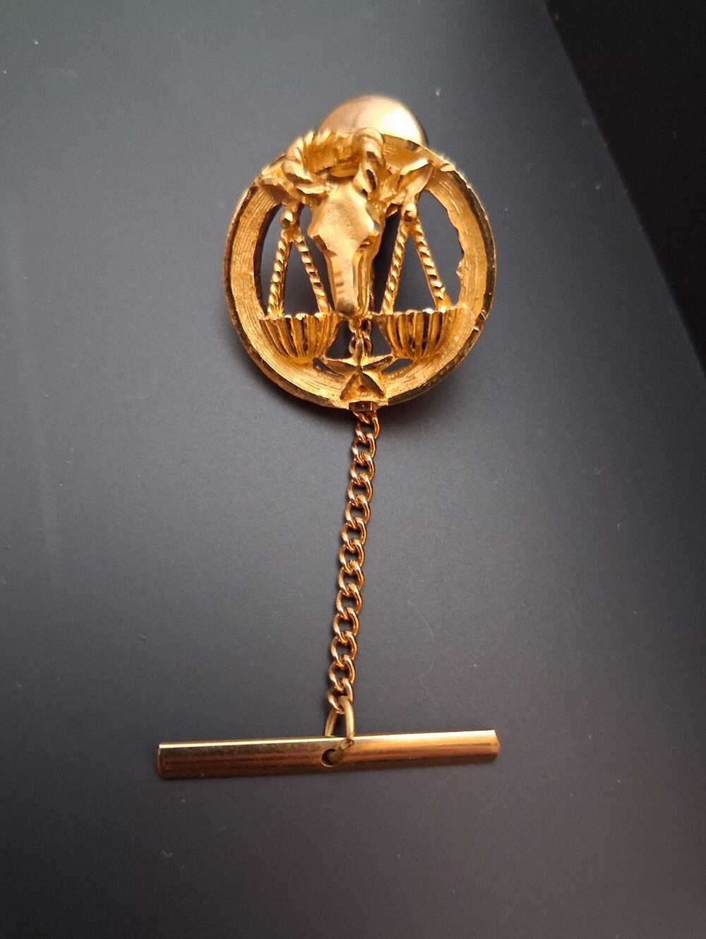 Vintage Scales Of Justice Tie Tack